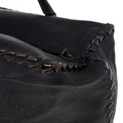 Pre Owned Bottega Veneta Black Large Brick Cervo Top Handle Bag