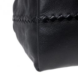 Pre Owned Bottega Veneta Black Large Brick Cervo Top Handle Bag