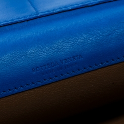 Pre Owned Bottega Veneta Blue Intrecciato Leather Continental Wallet