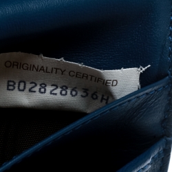 Pre Owned Bottega Veneta Blue Intrecciato Leather Continental Wallet