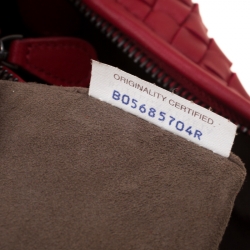Pre Owned Bottega Veneta Red Intrecciato Leather Hobo