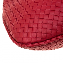 Pre Owned Bottega Veneta Red Intrecciato Leather Hobo