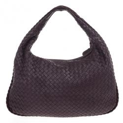 مملوكة مسبقًا Bottega Veneta Maroon Intrecciato Nappa Hobo