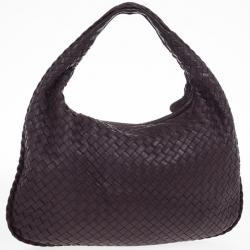 مملوكة مسبقًا Bottega Veneta Maroon Intrecciato Nappa Hobo