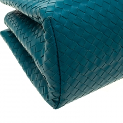 Pre Owned حقيبة يد بوتيغا فينيتا روما صغيرة حواف جلد ثعبان جلد انترشياتو برتقالية