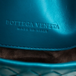 Pre Owned حقيبة يد بوتيغا فينيتا روما صغيرة حواف جلد ثعبان جلد انترشياتو برتقالية