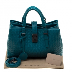 Pre Owned حقيبة يد بوتيغا فينيتا روما صغيرة حواف جلد ثعبان جلد انترشياتو برتقالية