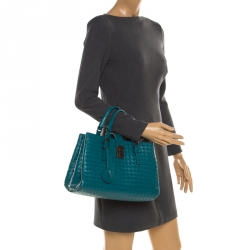 Pre Owned حقيبة يد بوتيغا فينيتا روما صغيرة حواف جلد ثعبان جلد انترشياتو برتقالية