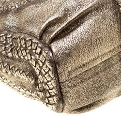 Pre Owned Bottega Veneta Metallic Gold Leather Illusion Hobo 