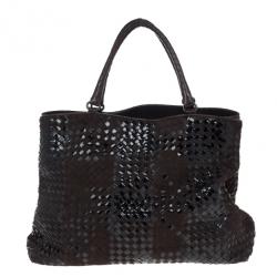 Pre Owned Bottega Veneta Brown Liquid Intrecciato Tote