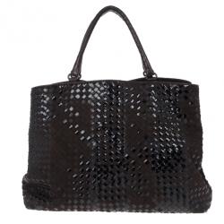 Pre Owned Bottega Veneta Brown Liquid Intrecciato Tote