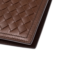 Pre Owned Bottega Veneta Brown Intrecciato Leather Bifold Wallet