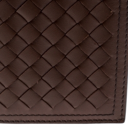 Pre Owned Bottega Veneta Brown Intrecciato Leather Bifold Wallet