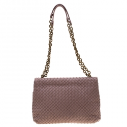 مملوكة مسبقًا حقيبة كتف بوتيغا فينيتا أوليمبيا متوسطة جلد انترشياتو بيج نود