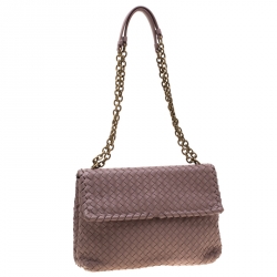 مملوكة مسبقًا حقيبة كتف بوتيغا فينيتا أوليمبيا متوسطة جلد انترشياتو بيج نود