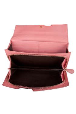 Pre Owned محفظة بوتيغا فينيتا كونتيننتال جلد نابا إنترشياتو وردية