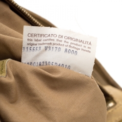 Pre Owned Bottega Veneta Metallic Gold Leather Medium Intrecciato Hobo