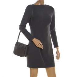 Pre Owned Bottega Veneta Grey Intrecciato Leather Crossbody Bag