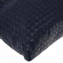 Pre Owned Bottega Veneta Navy Intrecciato Convertible Tote