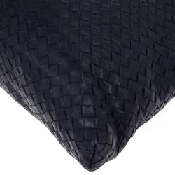 Pre Owned Bottega Veneta Navy Intrecciato Convertible Tote