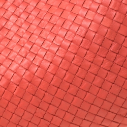 Pre Owned Bottega Veneta Coral Orange Intrecciato Leather Large Veneta Hobo