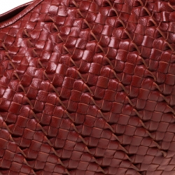 Pre Owned Bottega Veneta Marron Pleated Leather Large Veneta Hobo