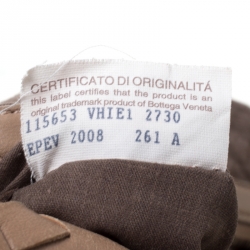 Pre Owned Bottega Veneta Brown Tiger Stripe Intrecciato Leather and Snakeskin Trim Medium Veneta Hobo