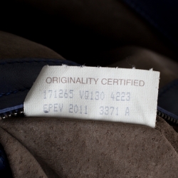 Pre Owned Bottega Veneta Blue Intrecciato Leather Medium Roma Tote