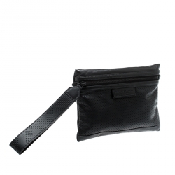 Pre Owned Bottega Veneta Black Leggero Leather Pouch