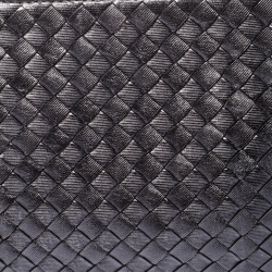 Bottega Veneta Metallic Silver Leather Intercciato Nappa Pouch