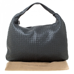 Pre Owned Bottega Veneta Grey Intrecciato Leather Maxi  Hobo