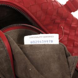 Bottega Veneta Red Intrecciato Boston Bag