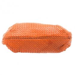 Pre Owned Bottega Veneta Orange Intrecciato Large Hobo