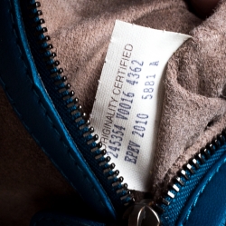 Pre Owned Bottega Veneta Blue Intrecciato Leather Nodini Crossbody Bag