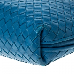 Pre Owned Bottega Veneta Blue Intrecciato Leather Nodini Crossbody Bag