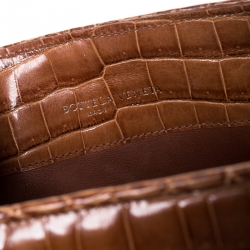 Pre Owned حقيبة بوتيغا فينيتا جلد تمساح بني