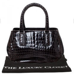 مملوكة مسبقًا حقيبة بوتيغا فينيتا جلد تمساح بني داكن