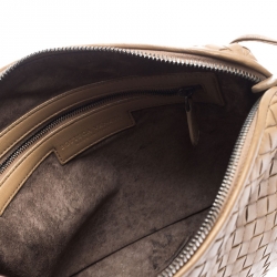 Pre Owned Bottega Veneta Beige Intrecciato Leather Nodini Crossbody Bag