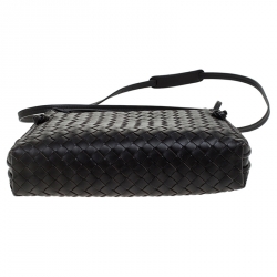 Pre Owned Bottega Veneta Dark Brown Intrecciato Leather Nodini Crossbody Bag
