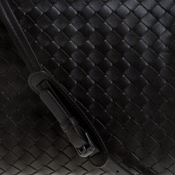 Pre Owned Bottega Veneta Dark Brown Intrecciato Leather Nodini Crossbody Bag