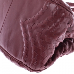 Pre Owned Bottega Veneta Red Intrecciato Leather Tote