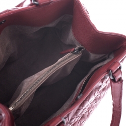 Pre Owned Bottega Veneta Red Intrecciato Leather Tote