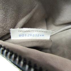 Pre Owned Bottega Veneta Black Intrecciato Snake Leather And Textile Clutch Bag