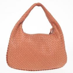 Pre Owned Bottega Veneta Pink Intrecciato Hobo