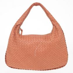 Pre Owned Bottega Veneta Pink Intrecciato Hobo