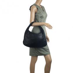 Pre Owned Bottega Veneta Black Intrecciato Hobo