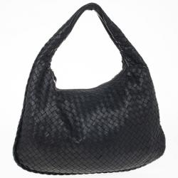 Pre Owned Bottega Veneta Black Intrecciato Hobo
