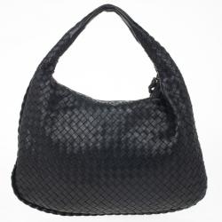 Pre Owned Bottega Veneta Black Intrecciato Hobo