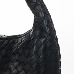 Pre Owned Bottega Veneta Black Intrecciato Hobo