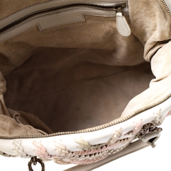 Pre Owned Bottega Veneta Multicolor Pleated Leather Veneta Satchel